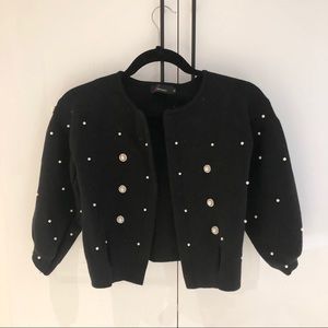 Black Crop Cardigan